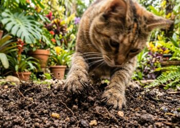 O uso estratégico de plantas com aromas intensos atua como um escudo aromático invisível para afastar felinos do canteiro.