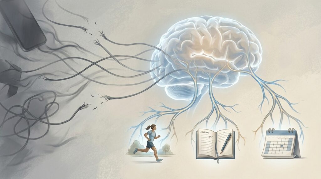 A modificação consciente do ambiente e da rotina diária reduz o esforço cognitivo necessário para manter a disciplina pessoal.