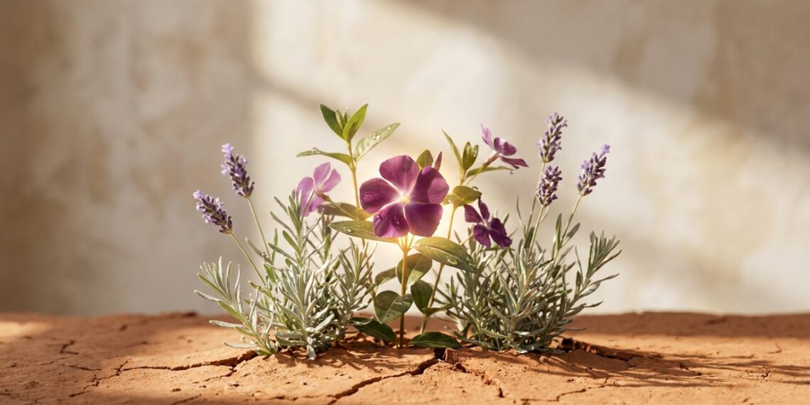 As flores perenes permitem transformar terrenos secos em um oásis de sol pleno com baixa manutenção.