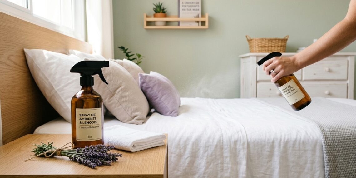 O home spray caseiro de lavanda purifica o ar e transforma o lar em um refúgio de paz.