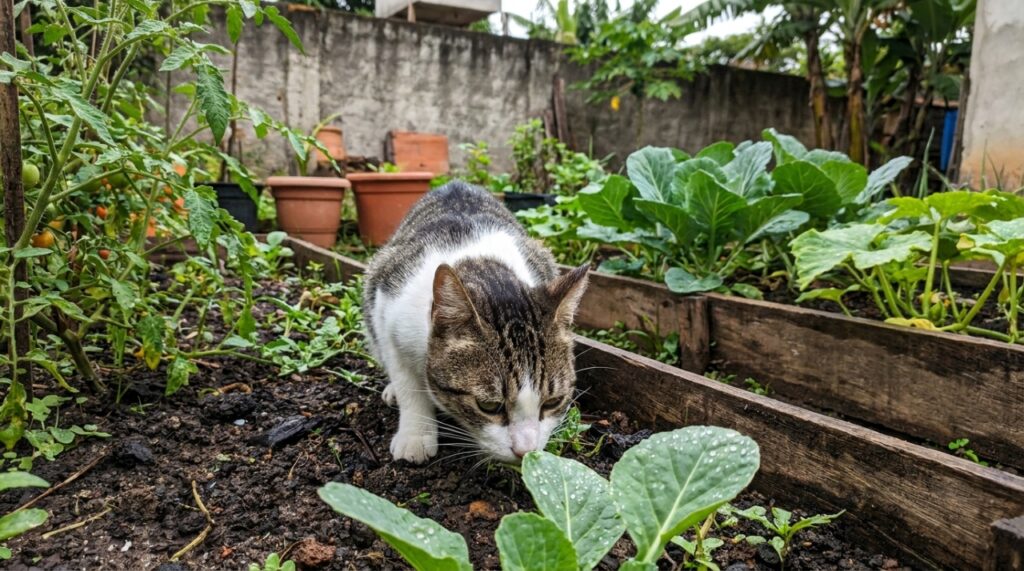 Combinar barreiras físicas com repelentes botânicos naturais garante a higiene do jardim sem prejudicar os animais.