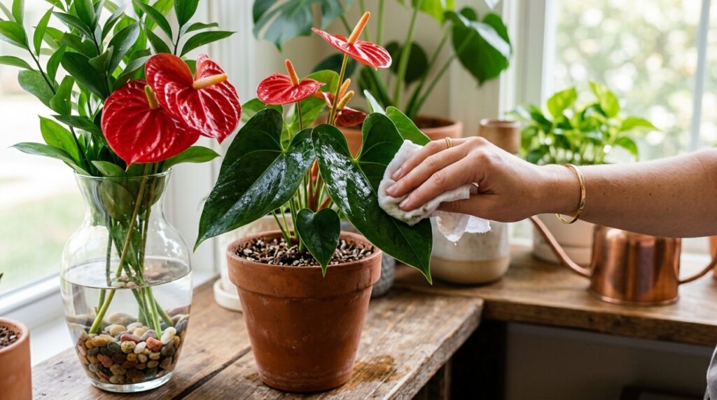 O uso de um substrato aerado e a umidade controlada formam a base para o crescimento pleno e saudável da planta.
