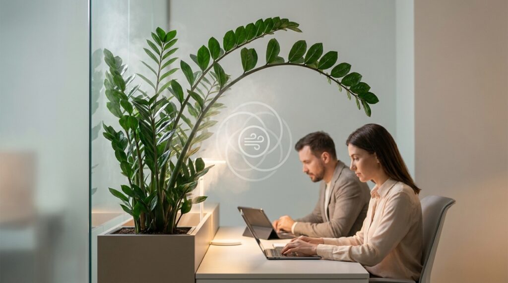 Além da estética moderna, essa planta atua na purificação do ar e exige baixíssima manutenção.