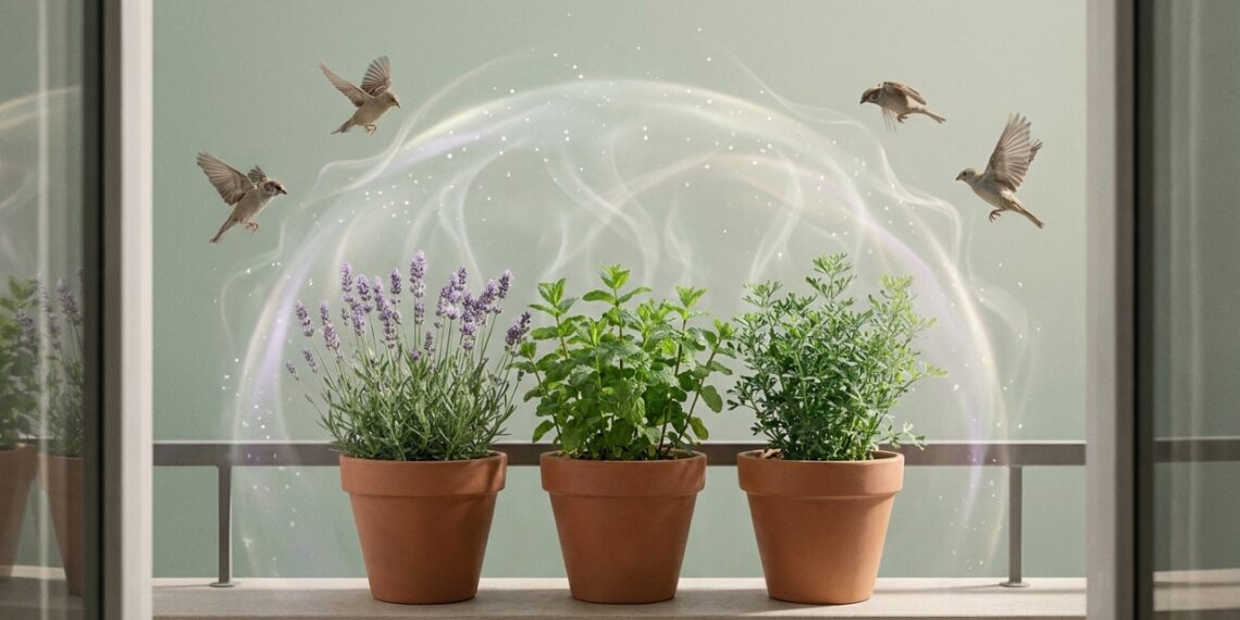 Cultivar plantas aromáticas e espinhosas cria uma barreira botânica natural e eficiente para afastar aves.