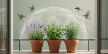 Cultivar plantas aromáticas e espinhosas cria uma barreira botânica natural e eficiente para afastar aves.