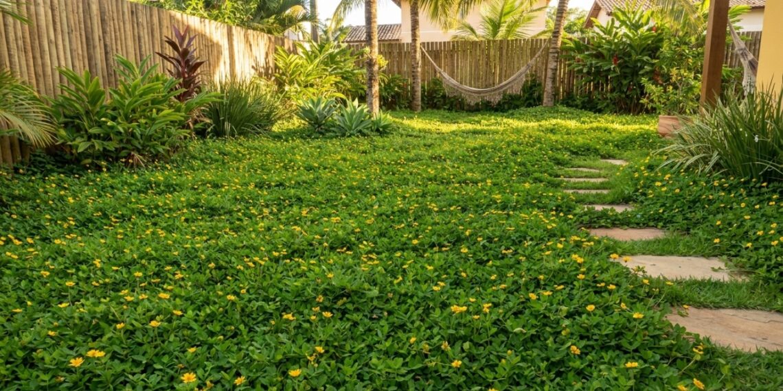 O amendoim forrageiro é uma alternativa prática para quem busca um jardim sustentável e de baixa manutenção.