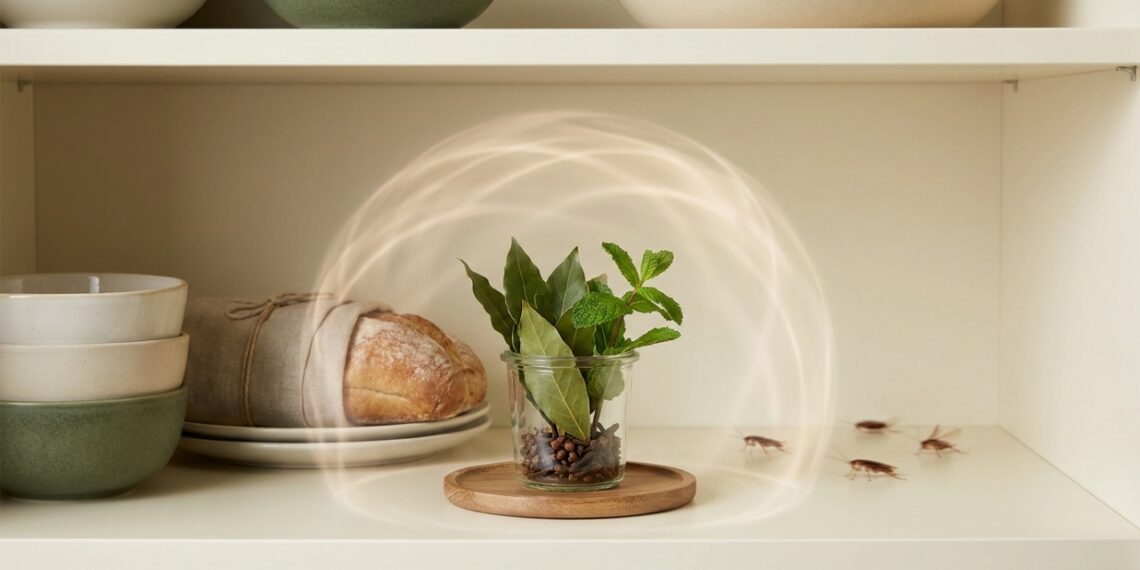 Aromas naturais como louro e cravo criam uma barreira olfativa poderosa para proteger seus armários de cozinha.