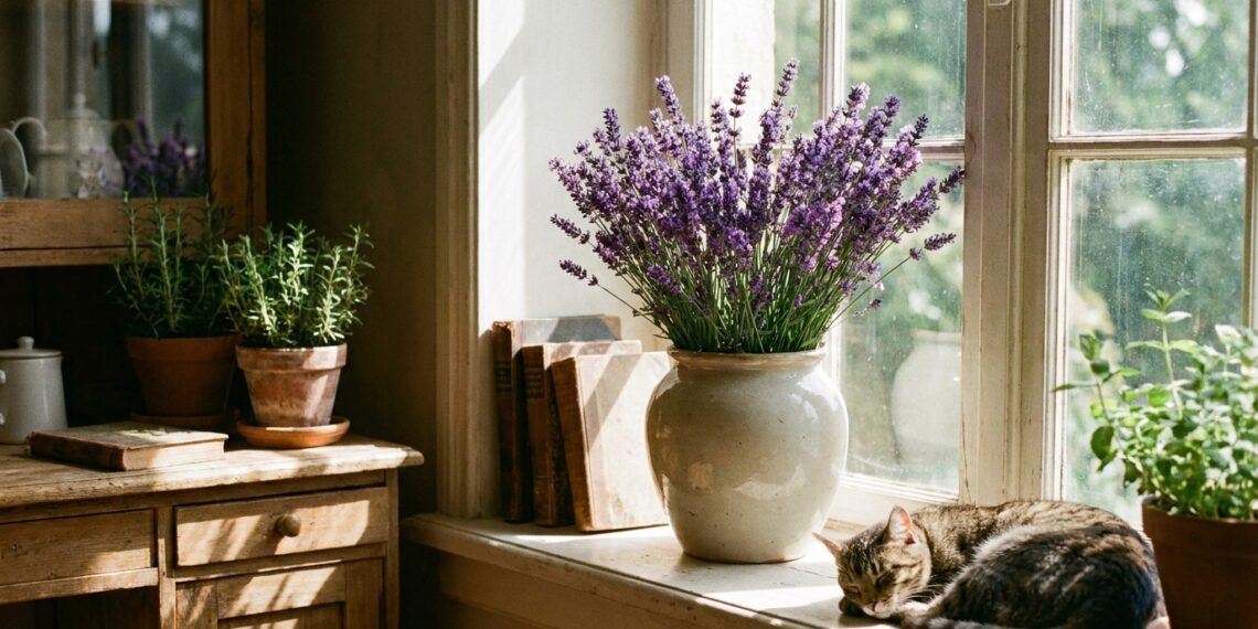 O cultivo da lavanda em ambientes internos promove o bem-estar emocional e cria um santuário de tranquilidade no lar.