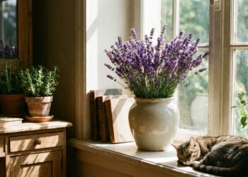 O cultivo da lavanda em ambientes internos promove o bem-estar emocional e cria um santuário de tranquilidade no lar.