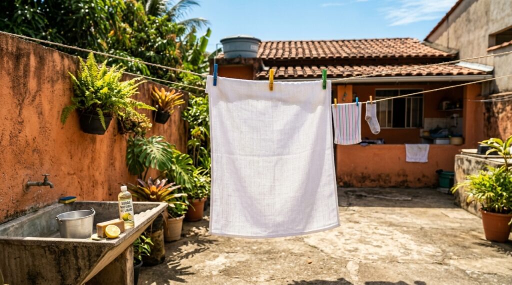 A combinação do calor com o ácido cítrico natural remove com facilidade as manchas amareladas e as crostas de gordura mais difíceis acumuladas no dia a dia.