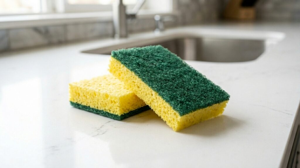 Para que serve o lado áspero da esponja de cozinha, já que ele geralmente risca a panela em vez de limpar melhor?