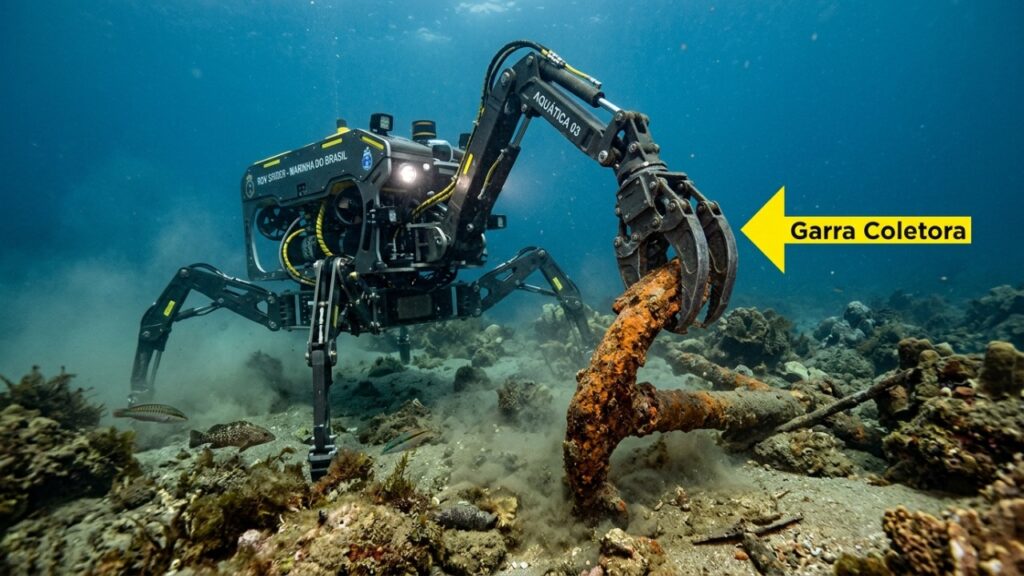 Europa envia um robô em forma de aranha ao fundo do mar e mira as costas espanholas: ele retira até 250 quilos de lixo sem quebrar uma garrafa de vidro