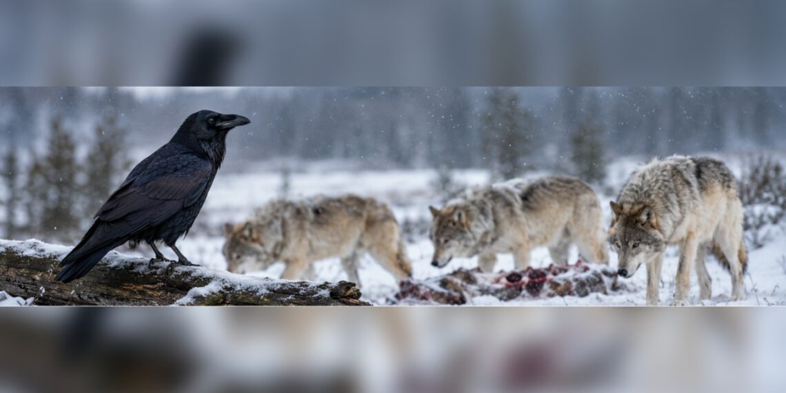 Cientistas descobrem que corvos não seguem lobos: eles conseguem prever cada movimento