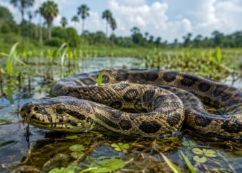 A sucuri-malhada da Ilha de Marajó que virou foco de biólogos ao apresentar diferenças marcantes de tamanho e adaptação de habitat em relação à tradicional sucuri-verde da Amazônia
