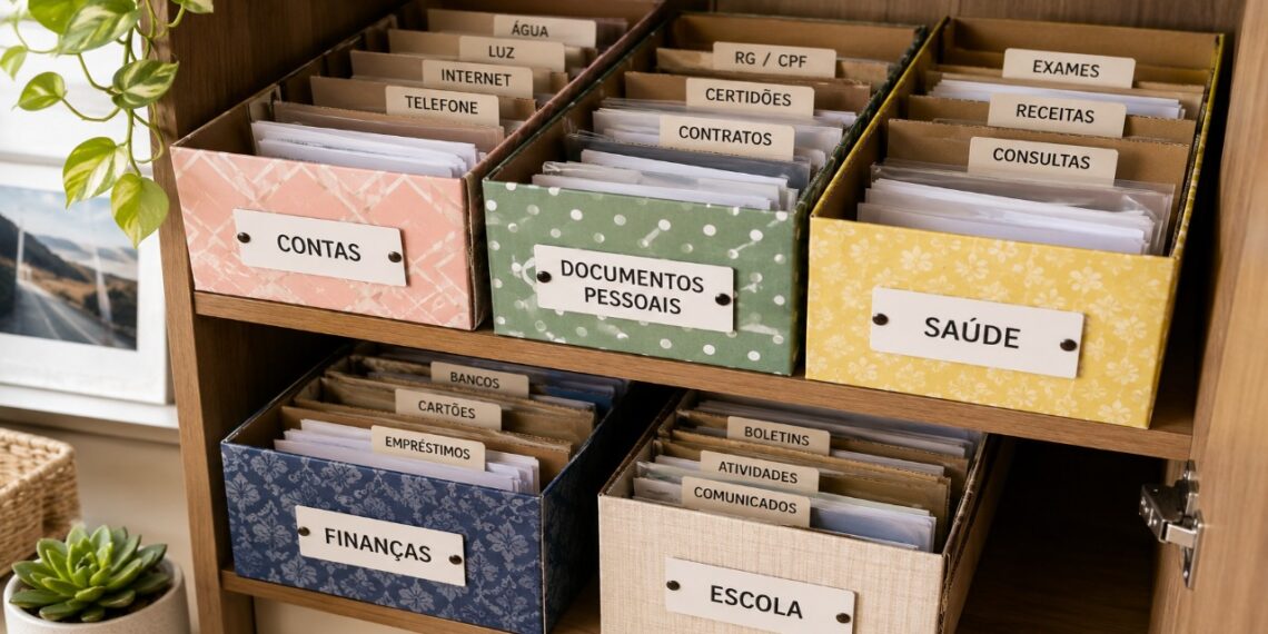 Não jogue as caixas de sapato vazias fora! Ideias para reutilizar essas embalagens como divisórias simples para organizar documentos e papéis no armário