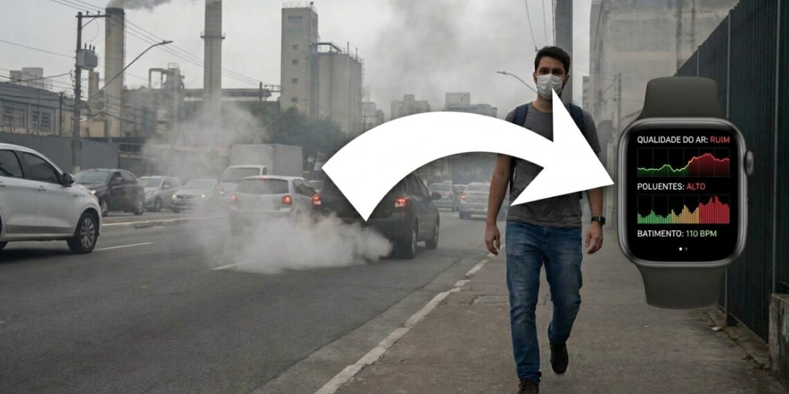 Cientistas usam dados de relógios inteligentes para rastrear efeitos escondidos da poluição do ar na saúde