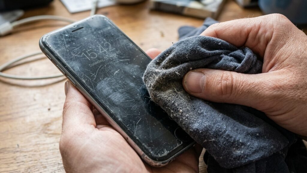 O erro comum de limpar a tela do celular na roupa pode causar danos irreversíveis