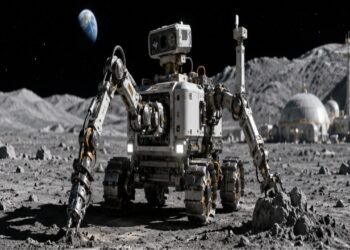 Enquanto todos debatem como colonizar a Lua, a China já testa um robô construtor "pedreiro" para erguer uma base lunar com máquinas fazendo o trabalho pesado