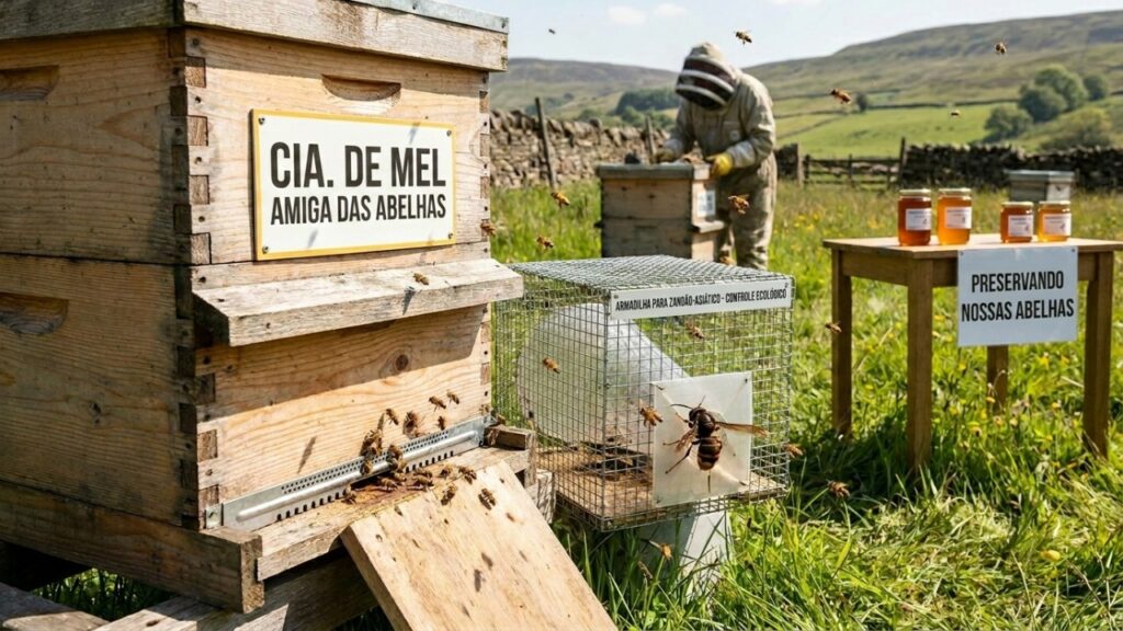 Aragão combate vespa asiática com garrafa reciclada, água e açúcar, e já captura mais de cem rainhas perto do rio