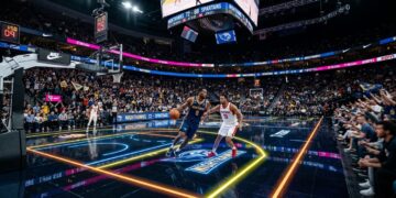O que parecia comum virou tecnologia: como o chão da NBA virou uma tela colorida controlada por tablet