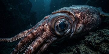 Lula gigante é encontrada no fundo do mar da Austrália e descoberta impressiona cientistas