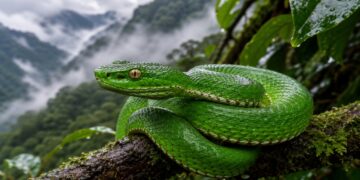 Cobra verde brilhante ficou décadas escondida diante dos nossos olhos e agora intriga cientistas