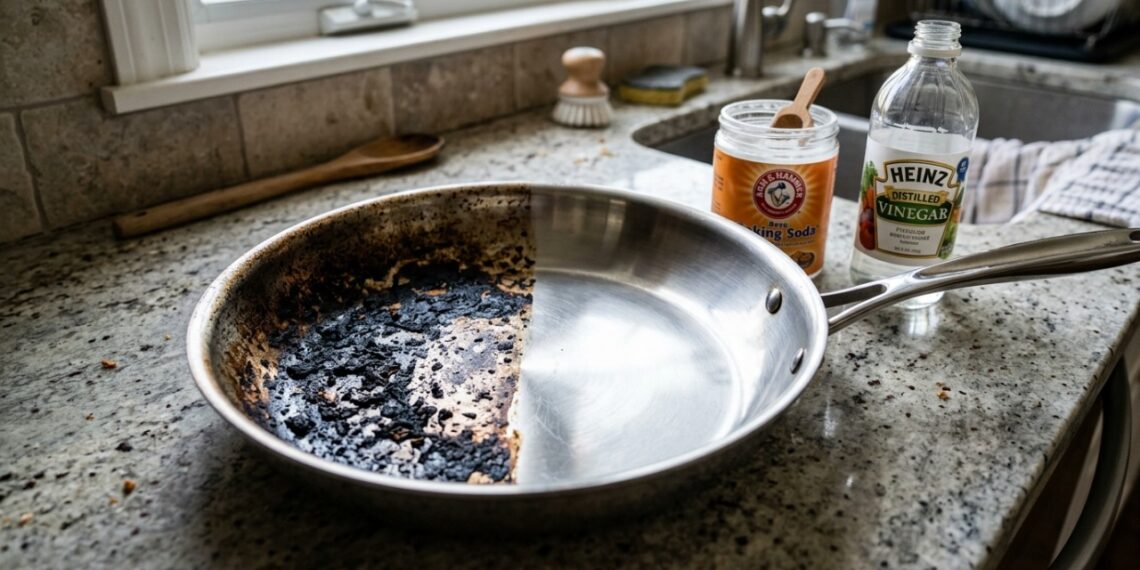 Evite esfregar com força: os truques mais fáceis para limpar uma panela com óleo queimad