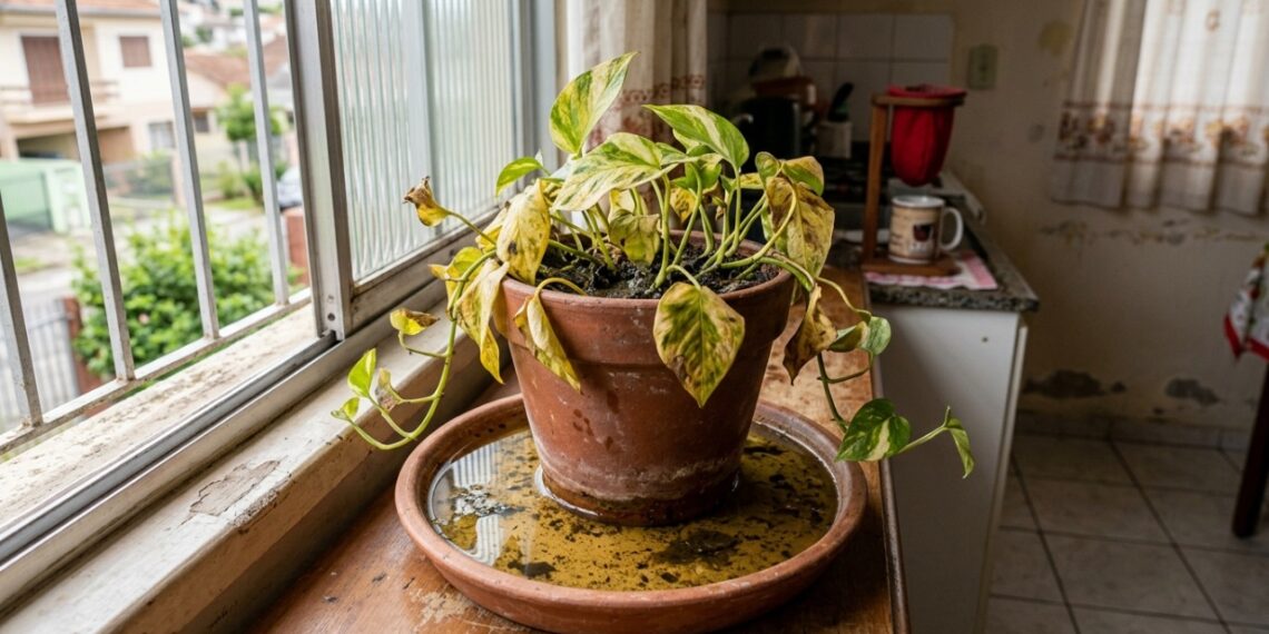 O fim das folhas amareladas no vaso: o ajuste que muita gente esquece depois da rega