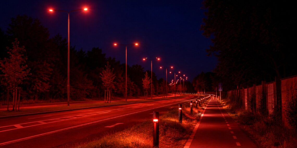 Cidade Europeia troca postes brancos por luzes vermelhas para salvar uma espécie em extinção