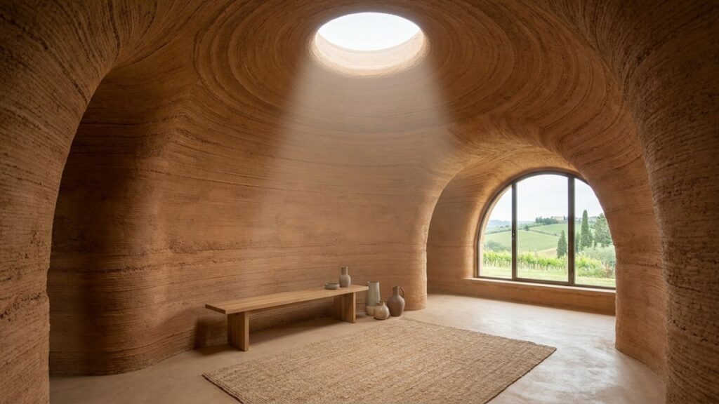 Esta casa sustentável impressa em 3D com argila local que virou destaque porque além de dispensar tijolos tradicionais utiliza a terra do próprio terreno na construção