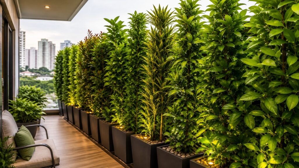 6 folhagens altas onde as raízes ficam rasas e fáceis de controlar, perfeitas para criar barreiras verdes perto da varanda