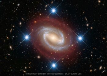 Telescópio italiano em La Palma capta rara "Cruz de Einstein" e força cientistas a repensarem o crescimento de galáxias gigantes