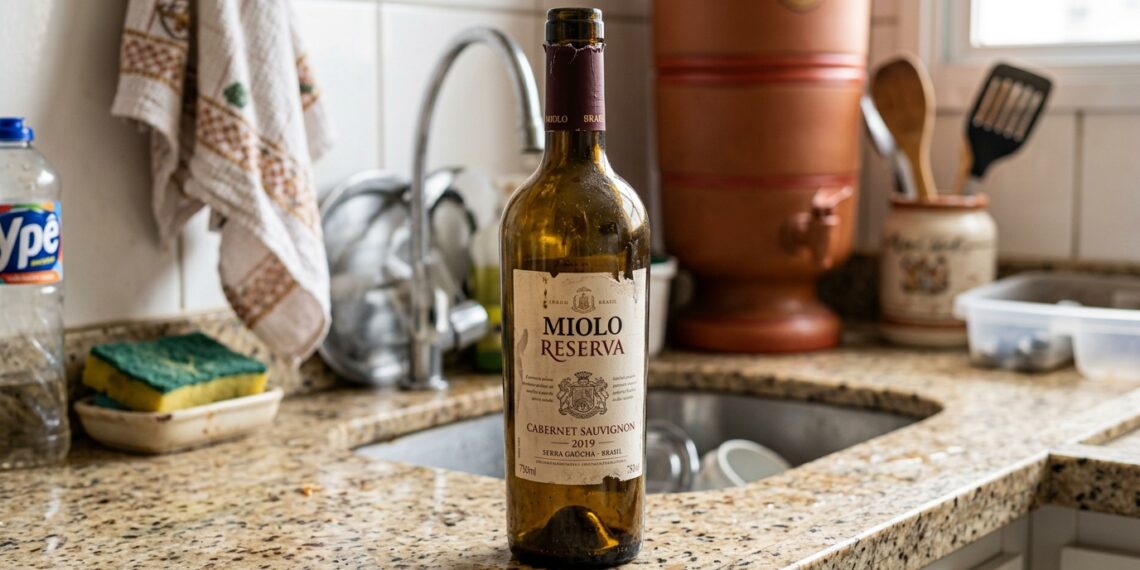 Garrafa de vinho vira tábua elegante com truque simples