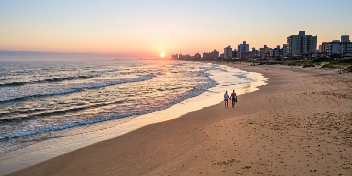 Calçadão de quase 3 km, parques aquáticos e uma lagoa para esportes náuticos: a praia mais movimentada do Litoral Norte gaúcho