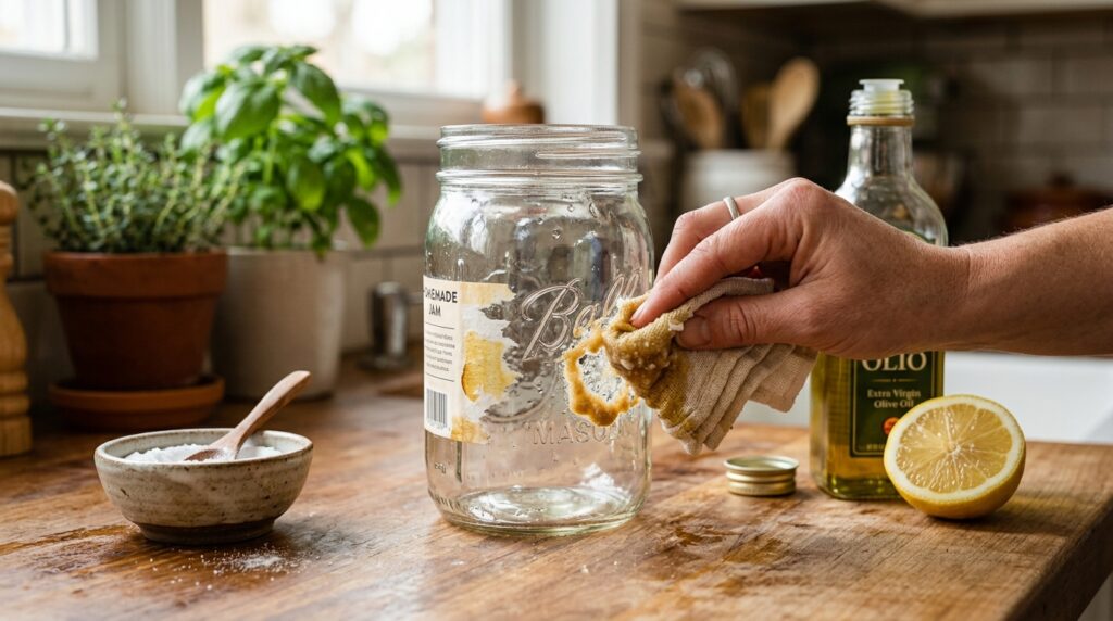 O truque de cozinha que remove etiquetas em poucos minutos