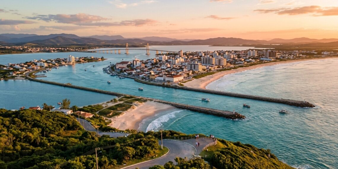 A cidade catarinense onde botos selvagens ajudam pescadores a fisgar tainhas guarda o maior centro histórico tombado do estado