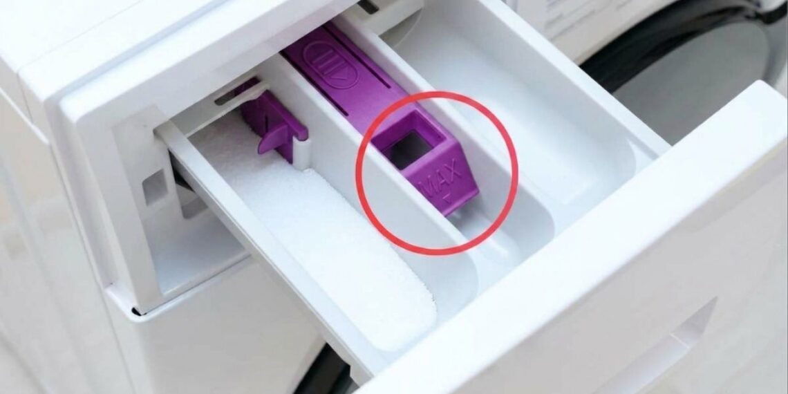 Para que serve essa aba na gaveta da máquina de lavar?