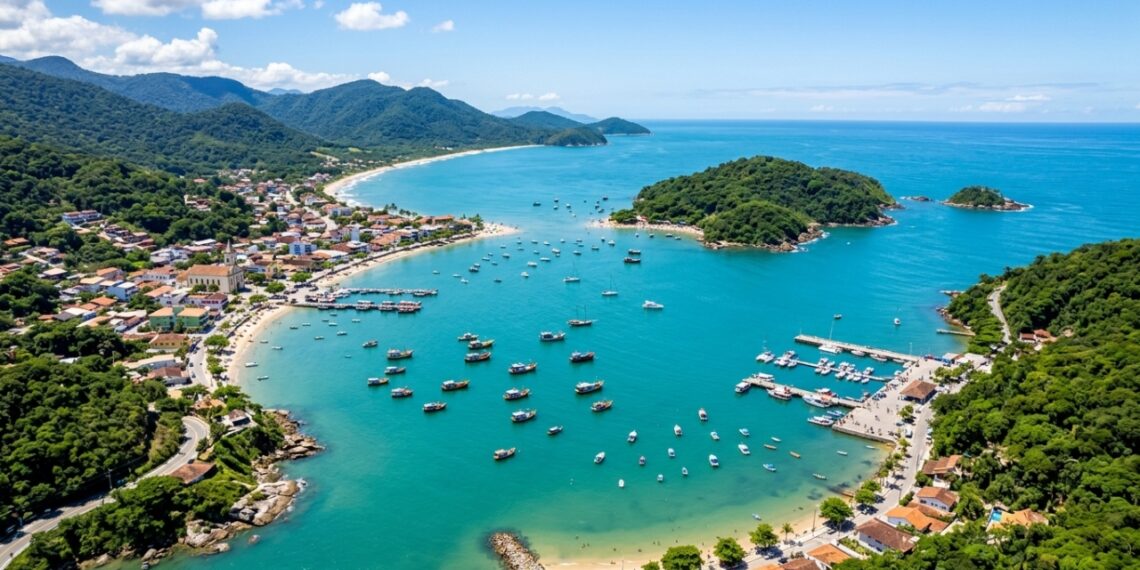 A ilha em frente a essa cidade catarinense guarda inscrições rupestres de 4 mil anos atrás