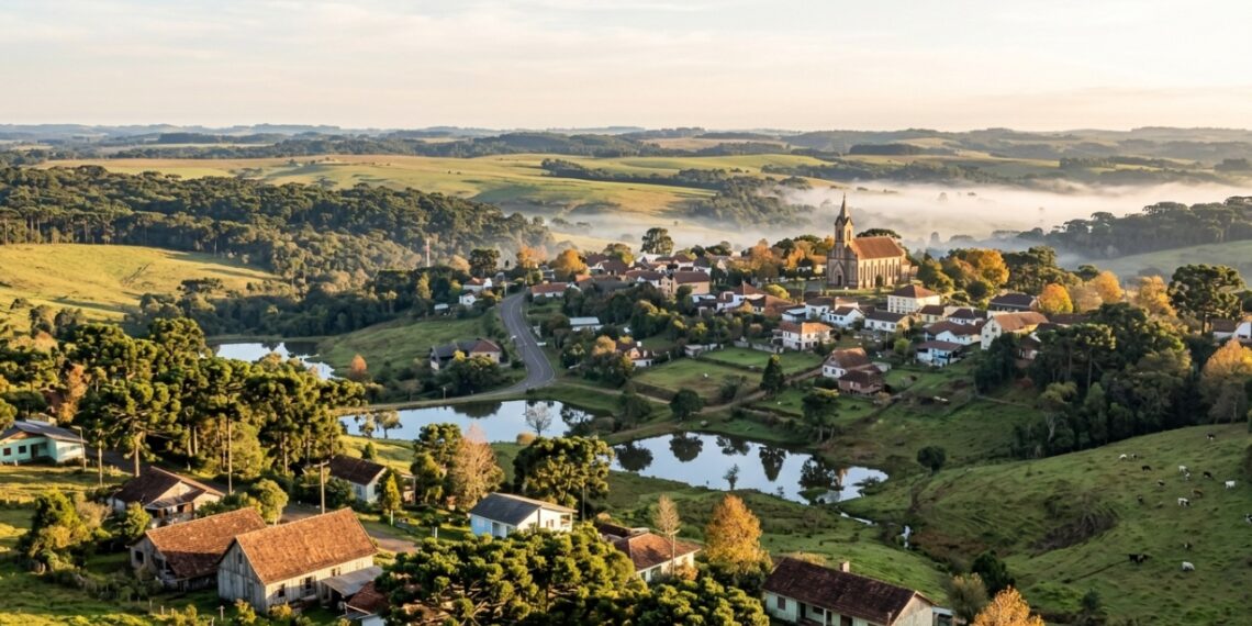 Inverno europeu em cada detalhe desta joia montanhosa: destino com lareira e cenários de tirar o fôlego é o seu refúgio de paz na serra sul