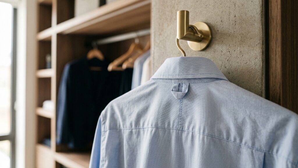 A pequena alça da camisa surgiu por um motivo bastante prático