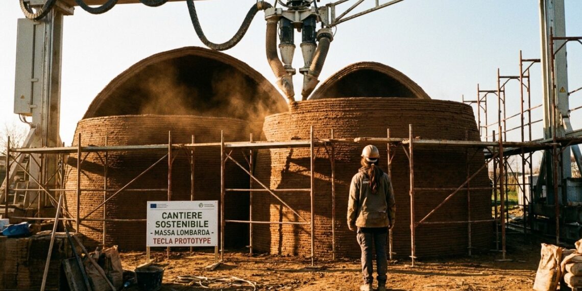 Esta casa sustentável impressa em 3D com argila local que virou destaque porque além de dispensar tijolos tradicionais utiliza a terra do próprio terreno na construção