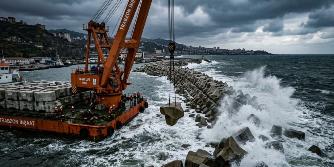 A engenharia costeira da Turquia que virou destaque internacional porque além de quebrar a força das ondas do Mar Negro consegue criar recifes artificiais duradouros