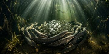 Esta espécie de enguia elétrica amazônica que virou destaque entre biólogos porque além de viver em comunidade consegue coordenar descargas elétricas simultâneas para caçar cardumes