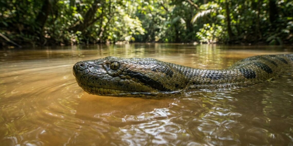 A sucuri amarela da Amazônia que virou foco de biólogos ao apresentar diferenças marcantes de tamanho e adaptação de habitat em relação à tradicional espécie verde