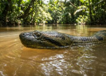 A sucuri amarela da Amazônia que virou foco de biólogos ao apresentar diferenças marcantes de tamanho e adaptação de habitat em relação à tradicional espécie verde