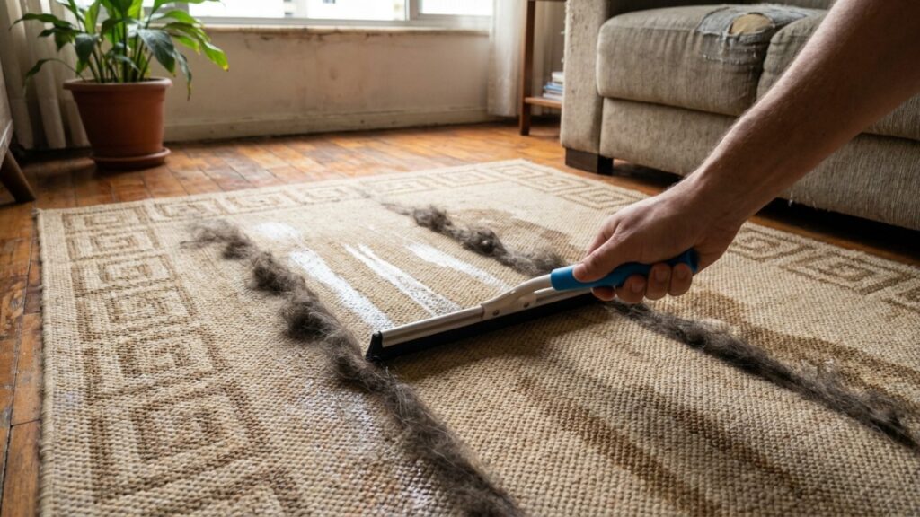 Como remover pelos de cachorro do tapete ou carpete: o truque fácil de puxar com um rodo de pia úmido que está na moda e sempre funciona