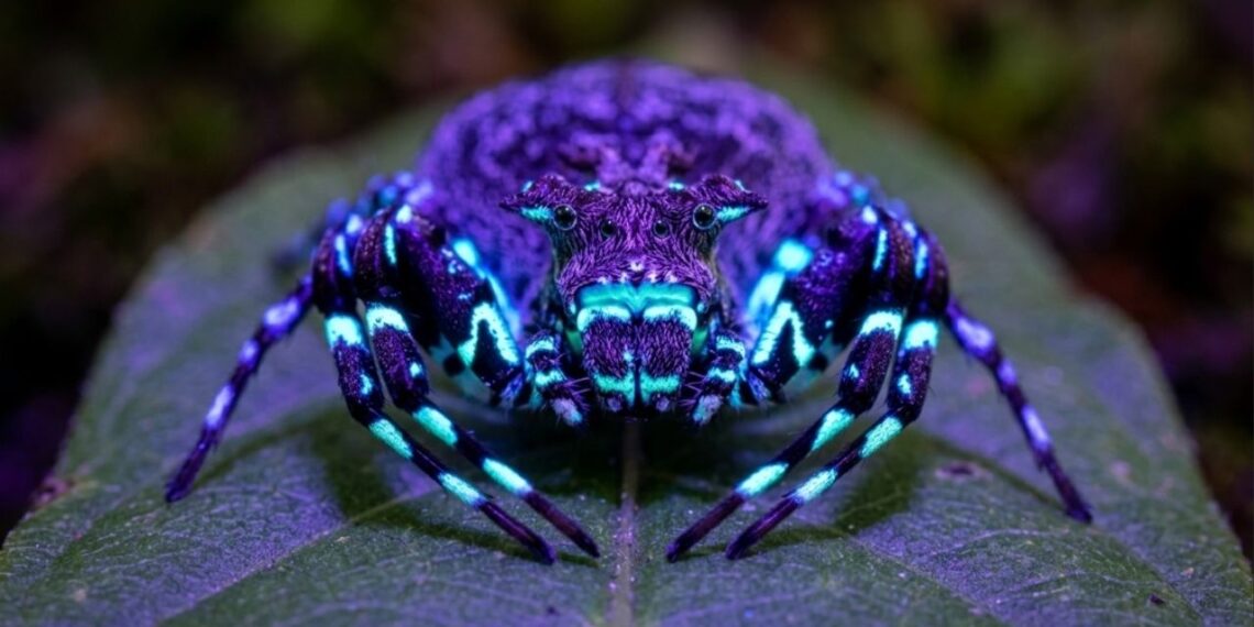 Aranha fluorescente está entre dezenas de novas espécies encontradas em um dos lugares mais ricos em vida do continente africano