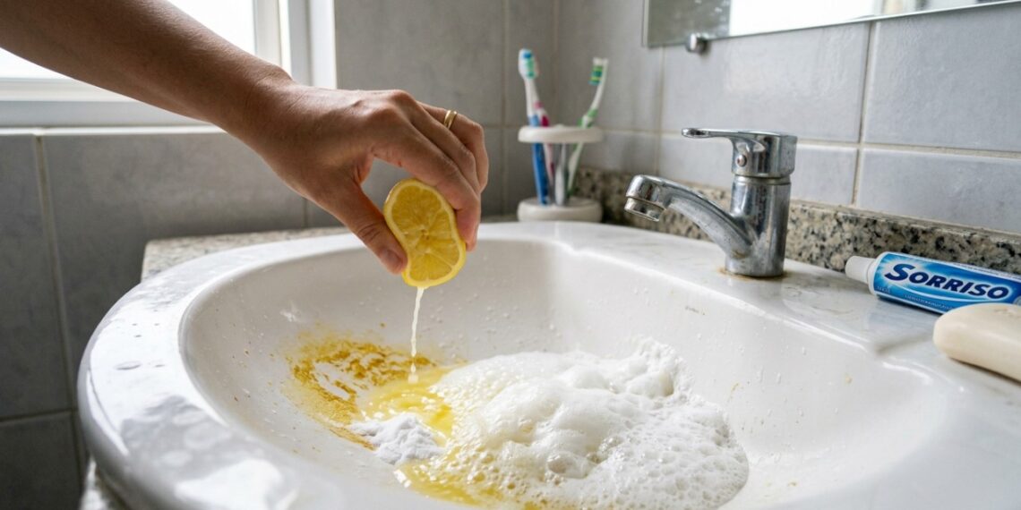 Mistura de bicarbonato com suco de limão puro: para que serve e por que é recomendada para clarear pias de cerâmica encardidas