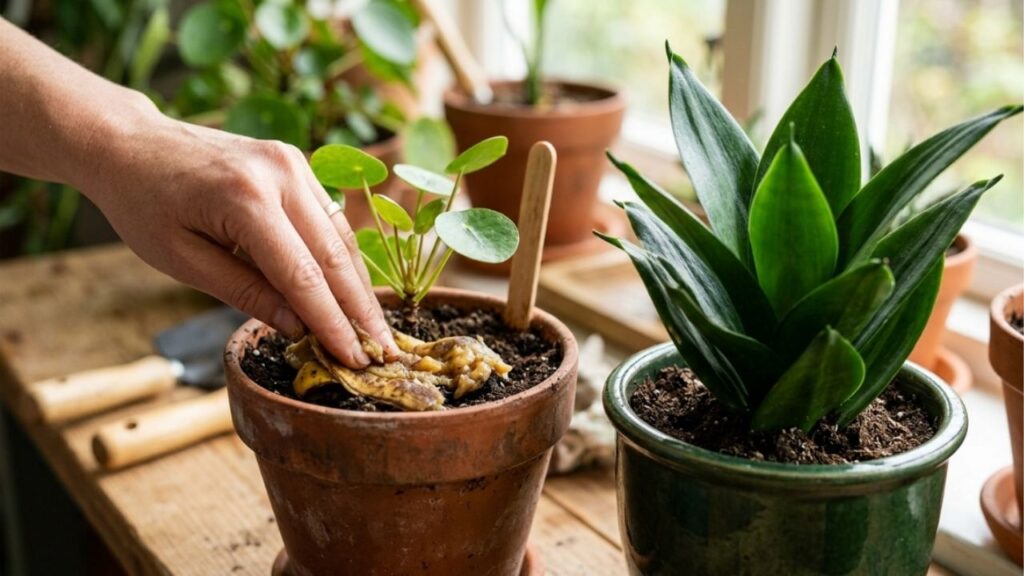 Não jogue fora a casca de banana amassada: o uso surpreendente que deixa as plantas mais fortes