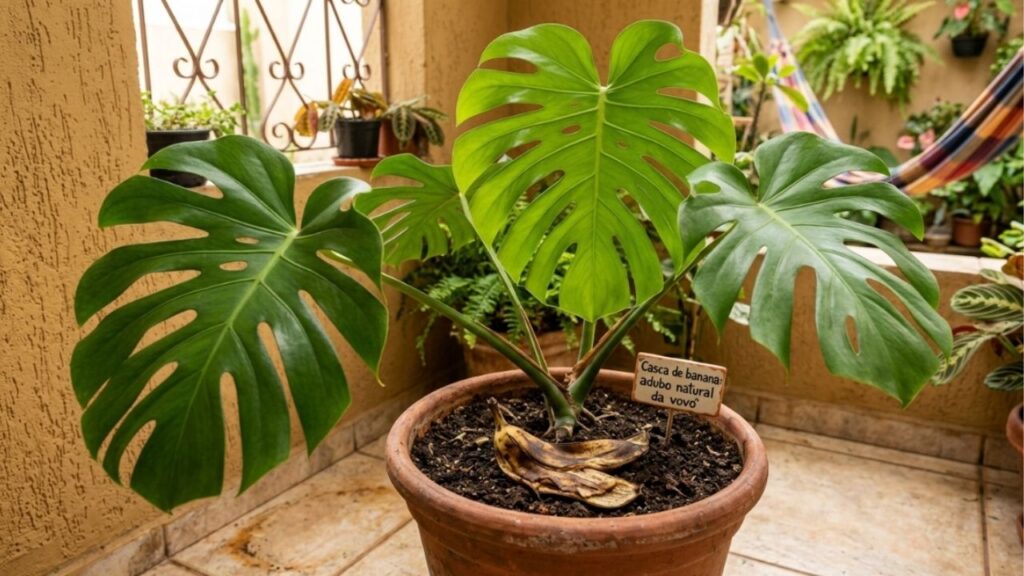Não jogue fora a casca de banana amassada: o uso surpreendente que deixa as plantas mais fortes